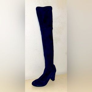 Barney’s New York dark blue stretch suede over the knee boots size 38 US 7.5
